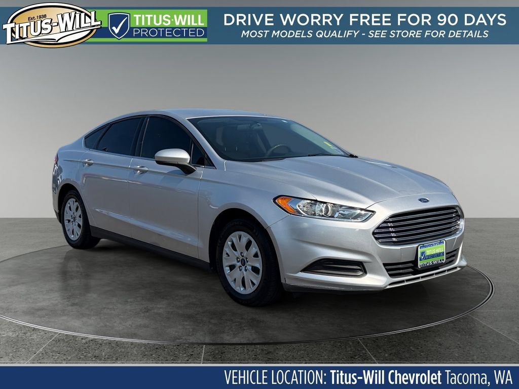 2014 Ford Fusion S in Silver — front three-quarter view