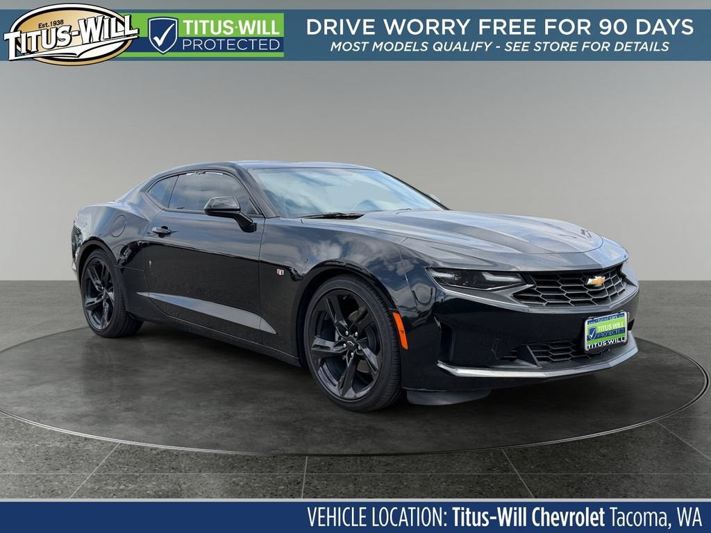 2024 Chevrolet Camaro 1LT in Black — front three-quarter view