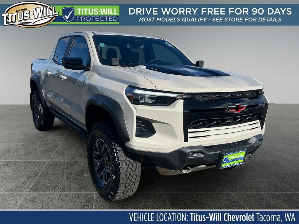 2026 Chevrolet Colorado ZR2 in White Sands — front three-quarter view