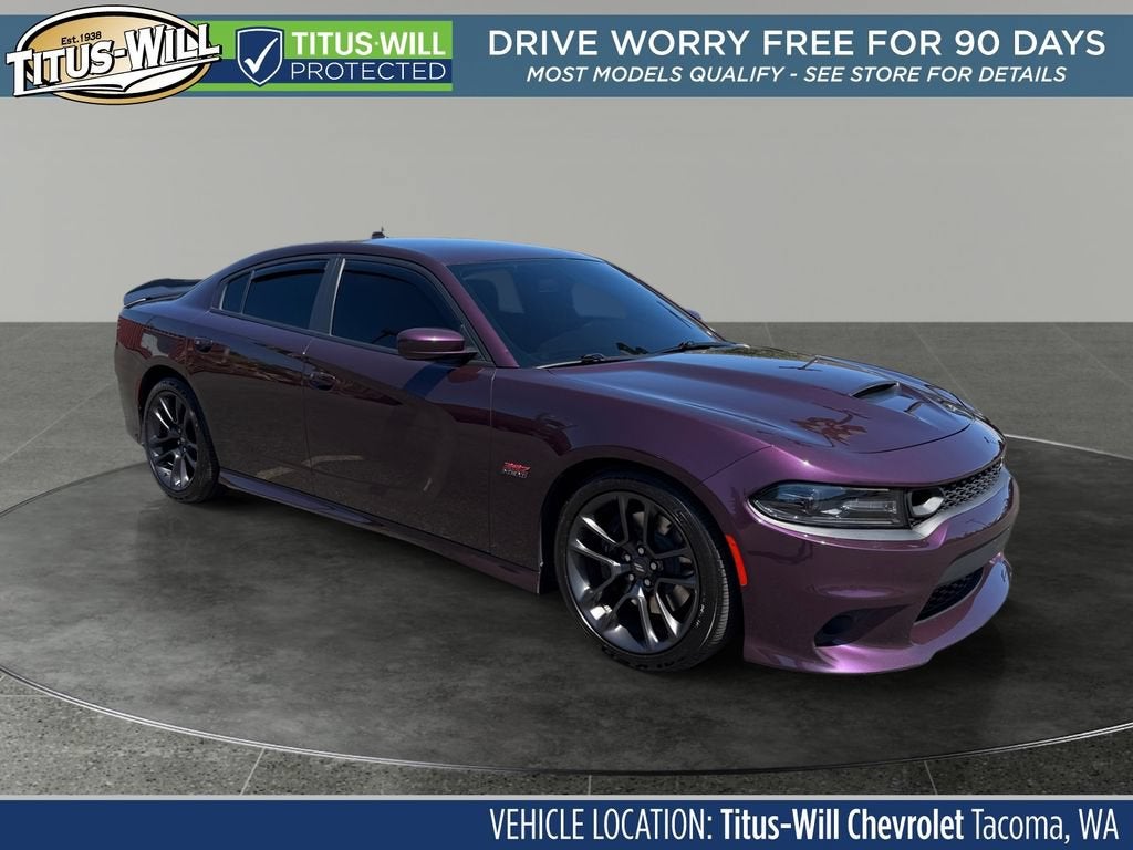 2021 Dodge Charger Scat Pack RWD in Purple — front three-quarter view