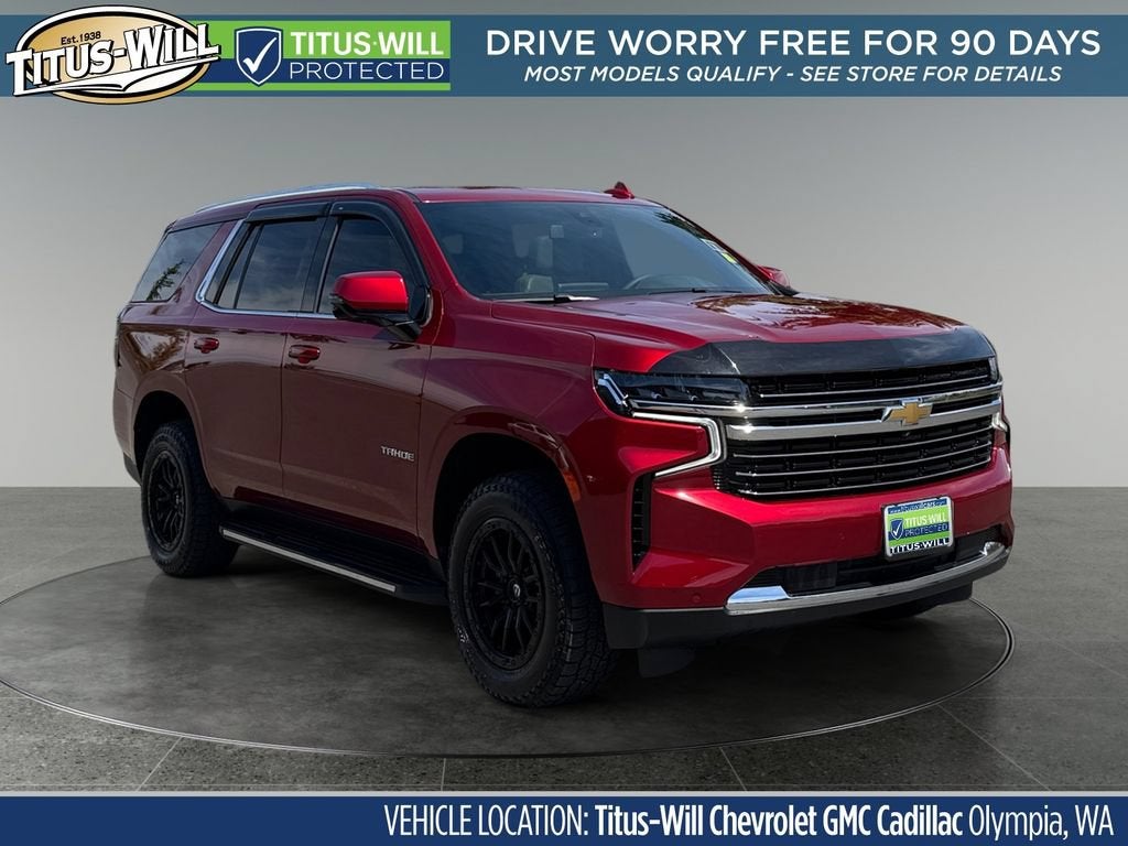2022 Chevrolet Tahoe LT in Cherry Red Tintcoat — front three-quarter view