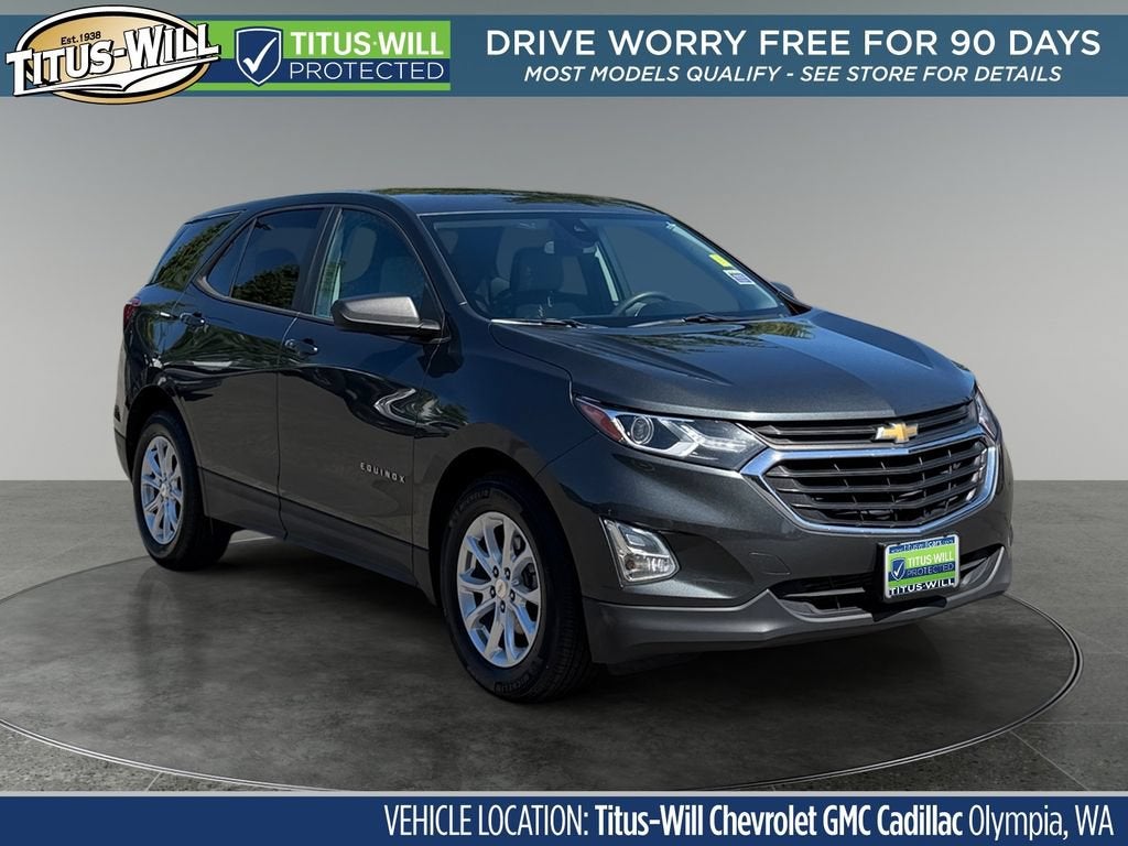 2020 Chevrolet Equinox LS in Nightfall Gray Metallic — front three-quarter view
