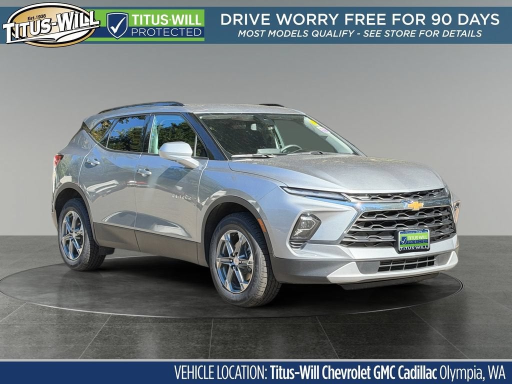 2025 Chevrolet Blazer 2LT in Sterling Gray Metallic — front three-quarter view