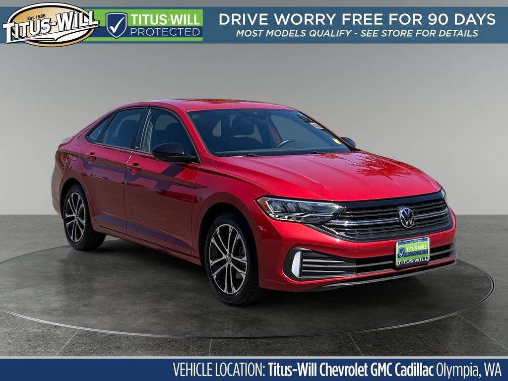 2024 Volkswagen Jetta 1.5T Sport in Red — front three-quarter view