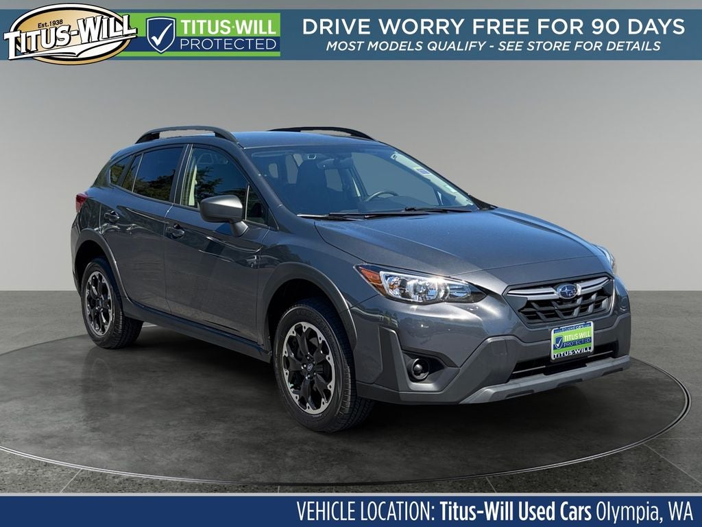 2023 Subaru Crosstrek Base in Magnetite Gray Metallic — front three-quarter view