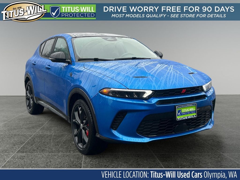 2024 Dodge Hornet R/T Plus in Blu Bayou — front three-quarter view