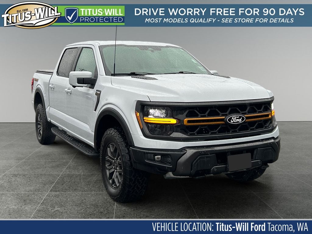 2025 Ford F-150 Tremor in White — front three-quarter view