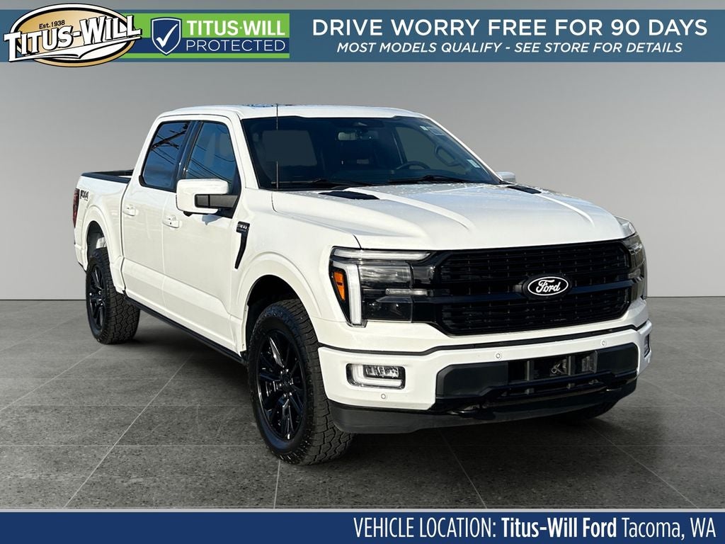 2024 Ford F-150 Platinum in White — front three-quarter view