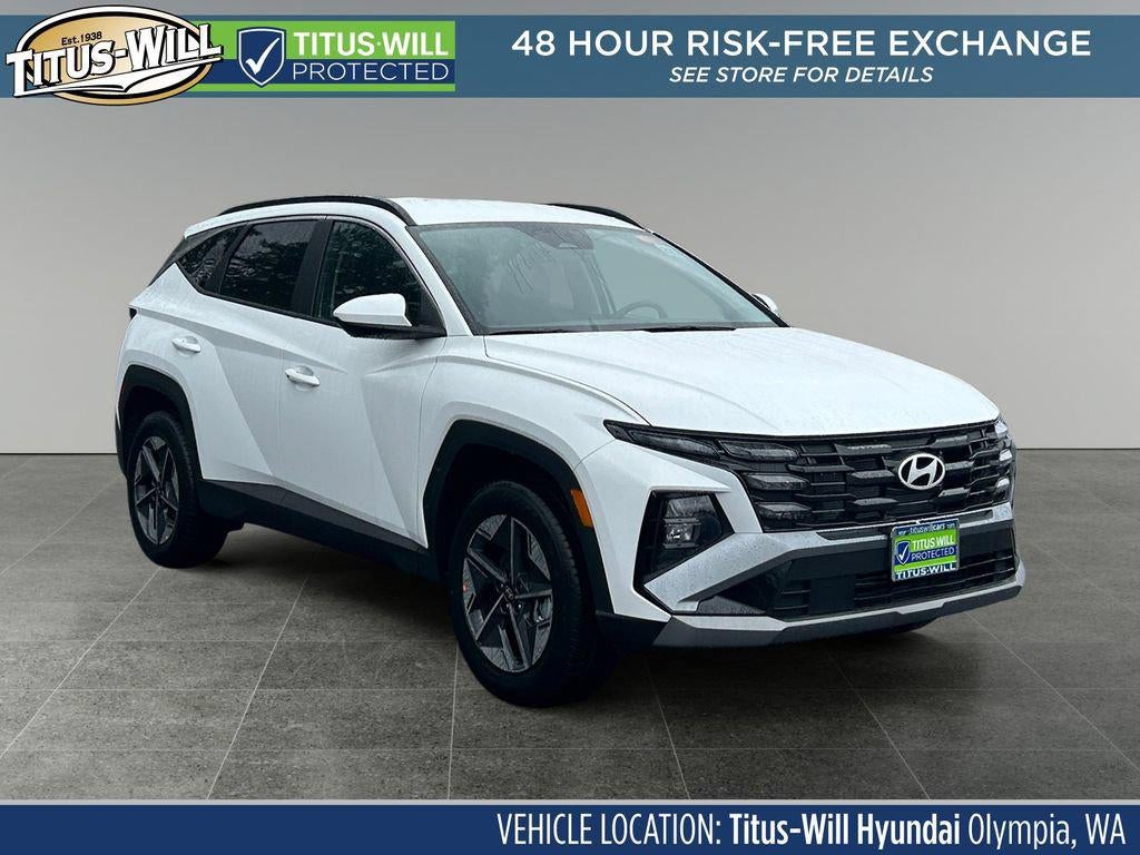 2026 Hyundai TUCSON SEL AWD in White Pearl — front three-quarter view