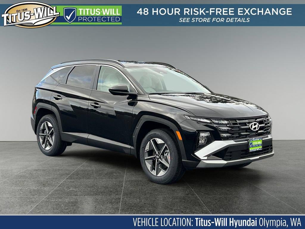 2026 Hyundai TUCSON SEL AWD in Phantom Black — front three-quarter view