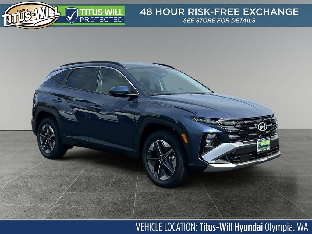 2026 Hyundai TUCSON SEL AWD in Atlantis Blue — front three-quarter view