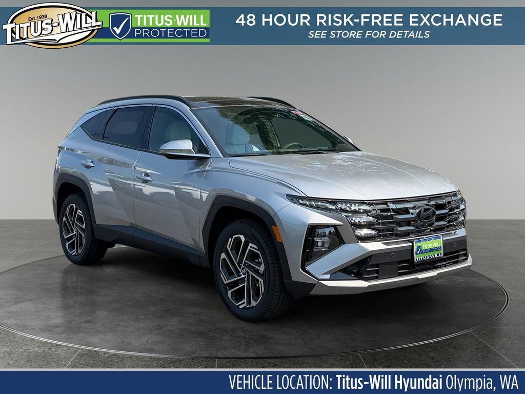 2026 Hyundai TUCSON Limited AWD in Shimmering Silver — front three-quarter view