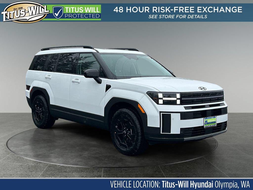 2026 Hyundai SANTA FE XRT AWD in Serenity White — front three-quarter view