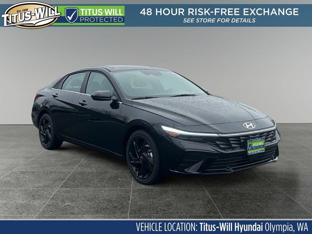 2026 Hyundai ELANTRA SEL Sport Premium in Abyss Black — front three-quarter view