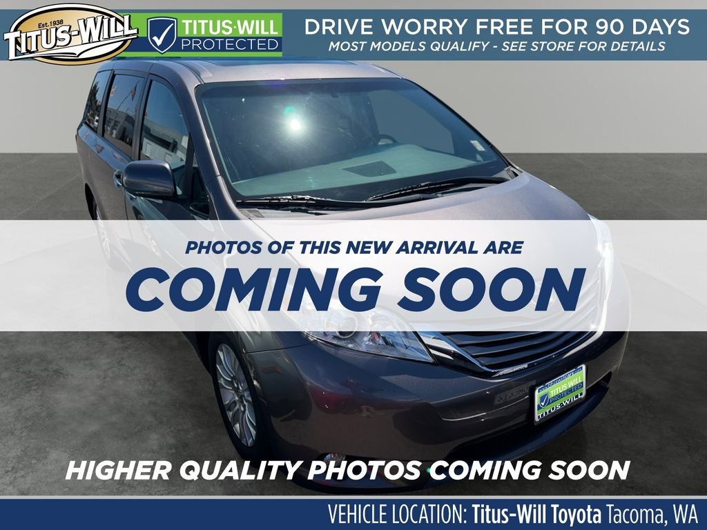 2015 Toyota Sienna XLE 8 Passenger in Predawn Gray Mica — front three-quarter view