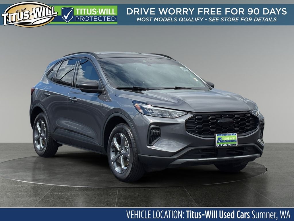 2025 Ford Escape ST-Line in Gray Metallic — front three-quarter view
