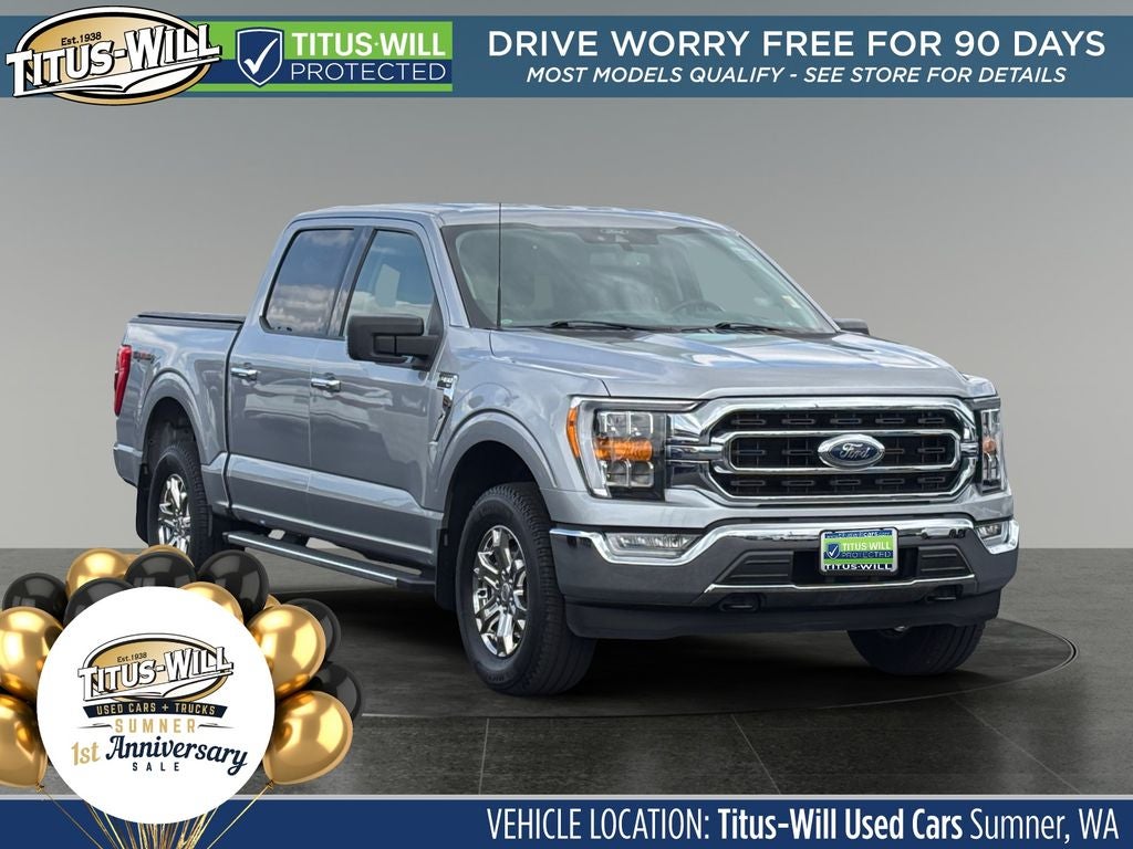 2022 Ford F-150 XLT in Silver Metallic — front three-quarter view