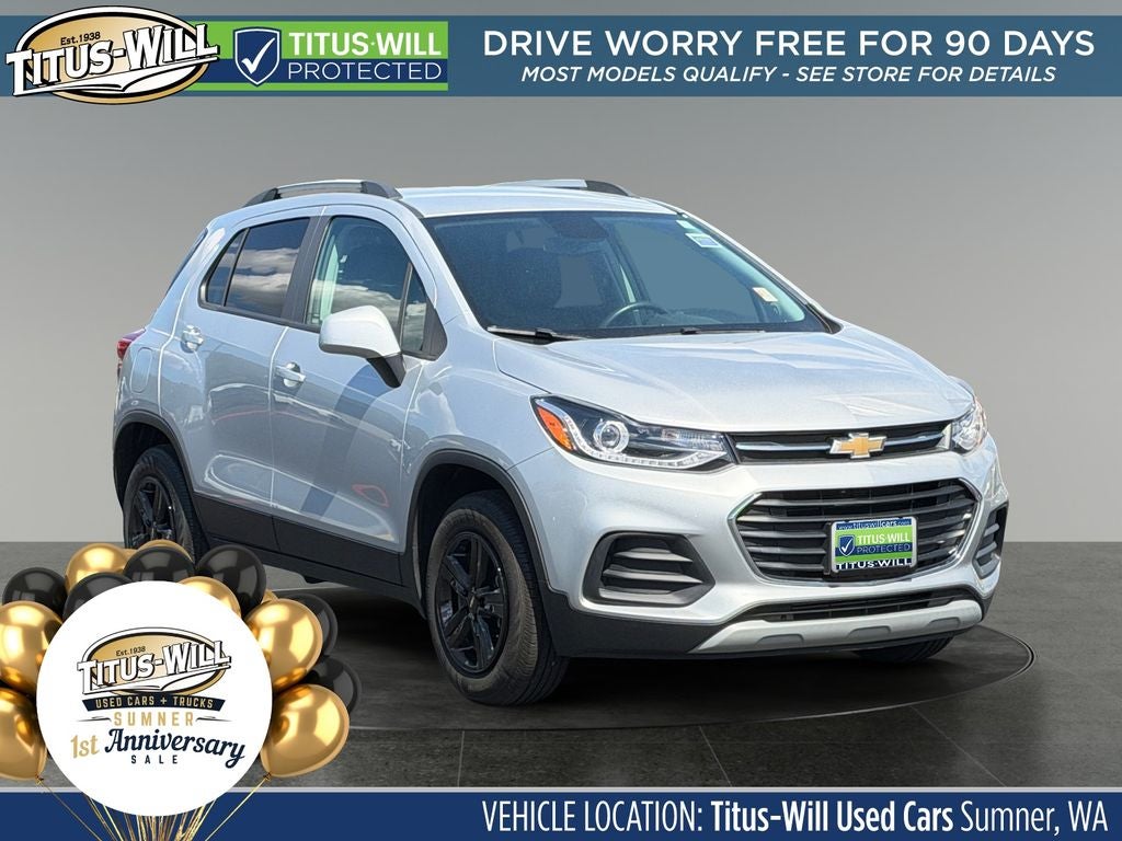 2022 Chevrolet Trax LT AWD in Silver Ice Metallic — front three-quarter view